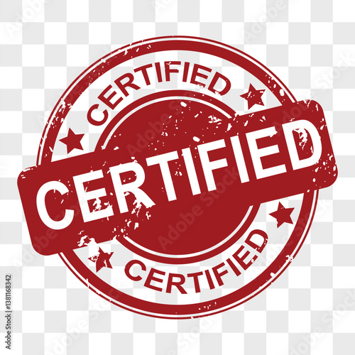 Vector illustration certified stamp red editable	
