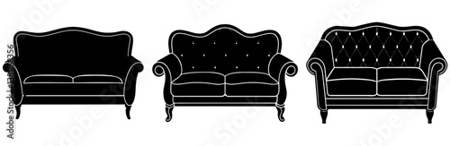 Couch Silhouette Vector Art