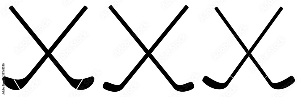 Crossed Hockey Stick Silhouette Vector Art Crossed Hockey Stick Silhouette Vector Art