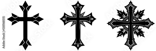 Cross Symbol Silhouette Vector Art