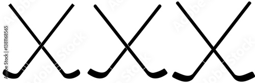 Crossed Hockey Stick Silhouette Vector Art