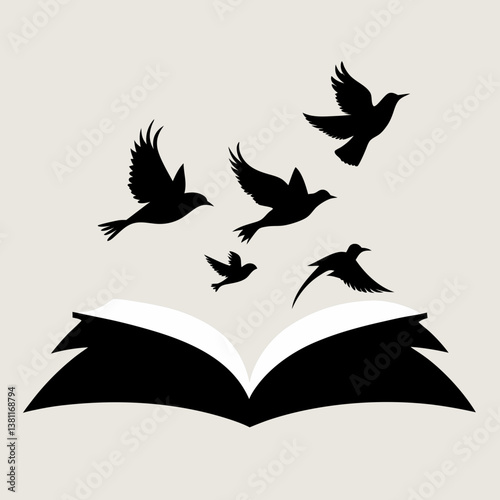 open book with wings