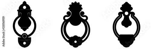 Door Knocker Silhouette Vector Art