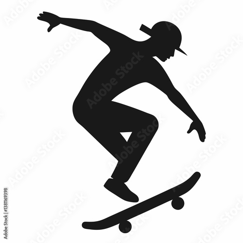 silhouette of a skateboarder