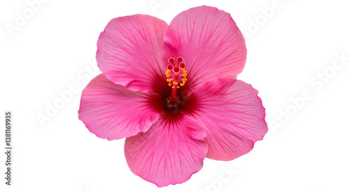 Isolated Pink Flower Blossom on White Background for Floral Designs