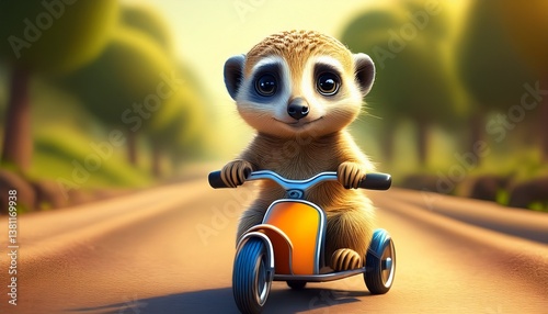 Erdmännchen auf Roller