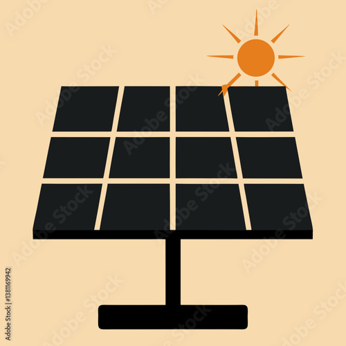 solar panel and sun
