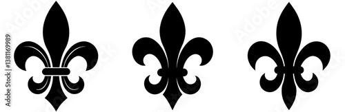 Fleur de Lis Silhouette Vector Art on White Background