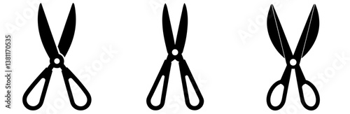 Garden Scissor Silhouette Vector Art on White Background