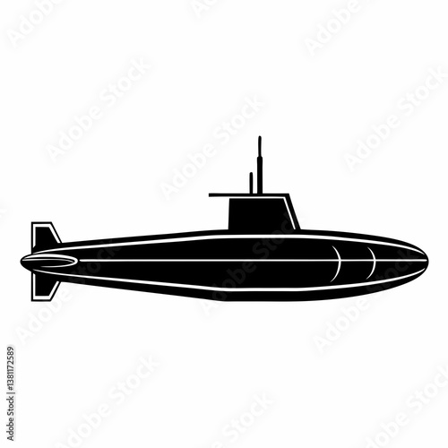 vector illustration of a submarine 