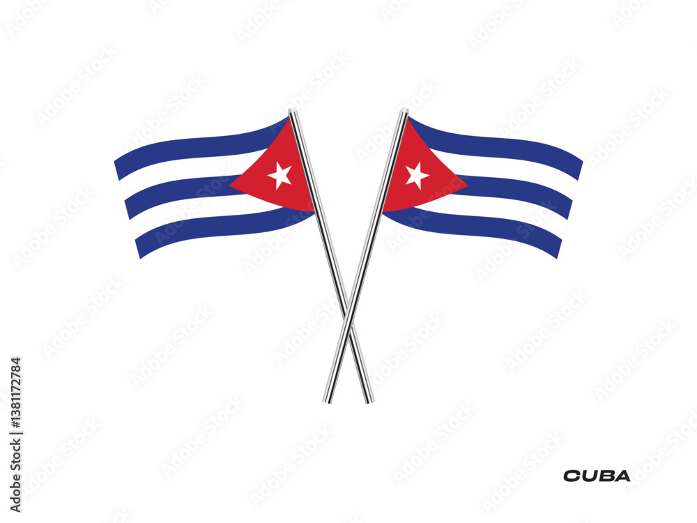 Fototapeta premium Flag Of Cuba, Cuba flag, National flag of Cuba. table flag of Cuba.