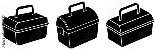 Lunch Box Silhouette Vector Art on White Background