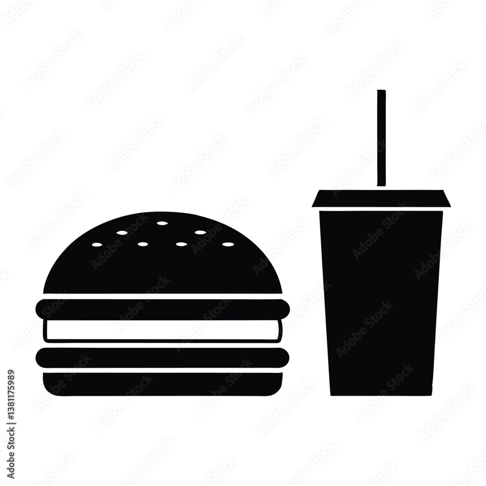 fast food and drink, white background. fast food and drink, white background.