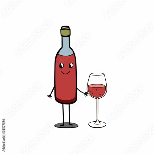 bottle and glass of red wine