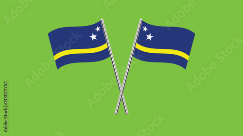 Flag Of Curaçao, Curaçao flag, National flag of Curaçao. table flag of Curaçao.