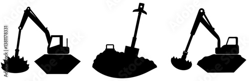 Power Symbol Silhouette Vector Art on White Background