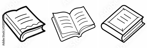  Rule Book Outline Coloring Book Page Line Art Drawing Set