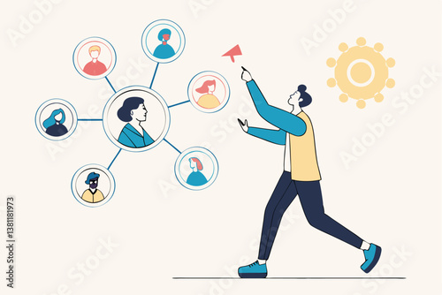 Reorganization or reorg to adjust, allocate resources, change team structure for efficiency, restructure organization, department and job roles concept, businessman ceo reorganize employee role chart.
