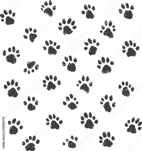 seamless pattern with dog paw