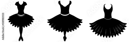 Tutu Silhouette Vector Art on White Background