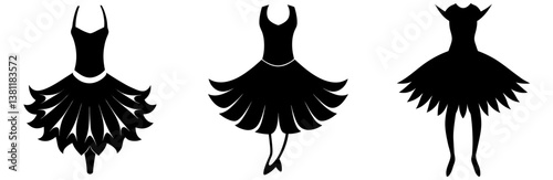 Tutu Silhouette Vector Art on White Background