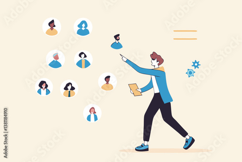 Reorganization or reorg to adjust, allocate resources, change team structure for efficiency, restructure organization, department and job roles concept, businessman ceo reorganize employee role chart.