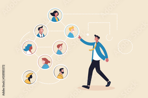 Reorganization or reorg to adjust, allocate resources, change team structure for efficiency, restructure organization, department and job roles concept, businessman ceo reorganize employee role chart.