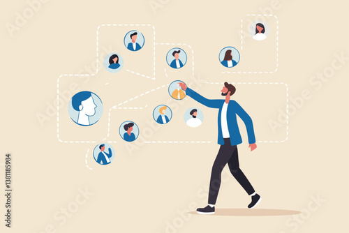 Reorganization or reorg to adjust, allocate resources, change team structure for efficiency, restructure organization, department and job roles concept, businessman ceo reorganize employee role chart.