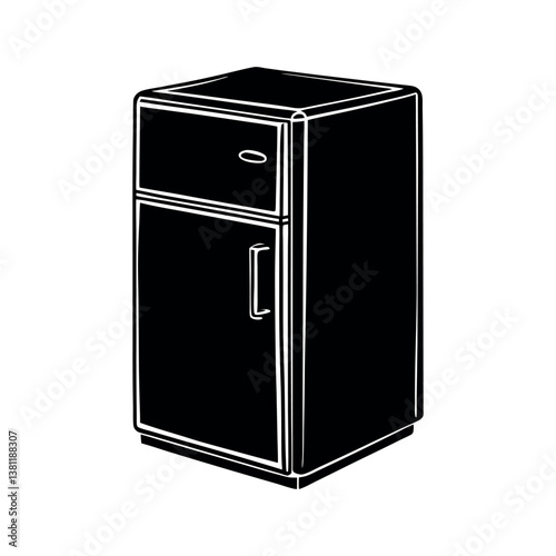Modern refrigerator isolated on white Background