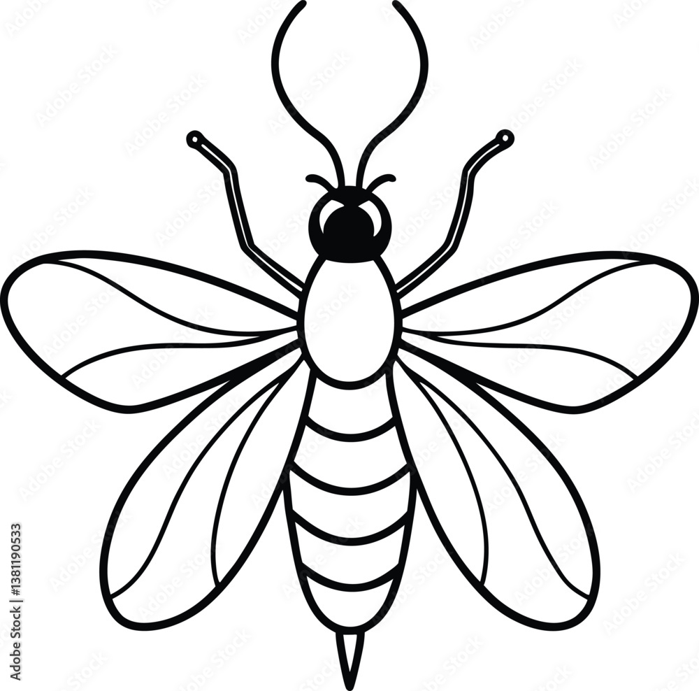 Obraz premium Firefly with glowing light silhouette