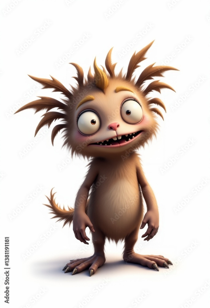 Fototapeta premium A cartoon monster with big eyes and a big smile on his face