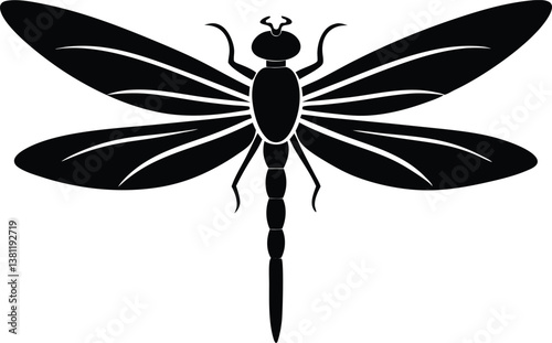 Dragonfly silhouette vector, Dragonfly clip art vector