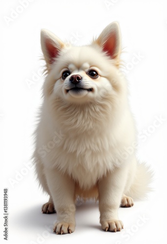Wallpaper Mural A small white dog sitting on a white surface Torontodigital.ca