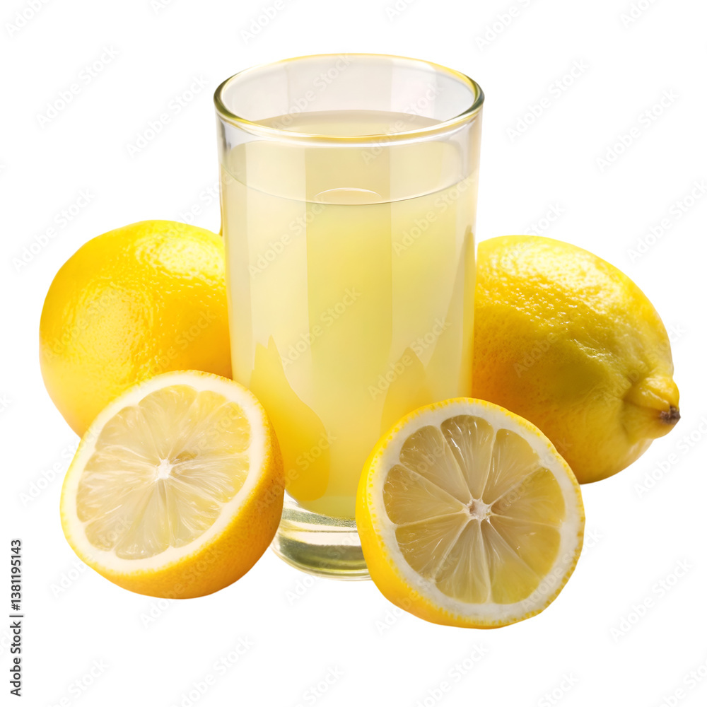 Glass of lemon juice isolated on transparent background
Glass of lemon juice isolated on transparent background