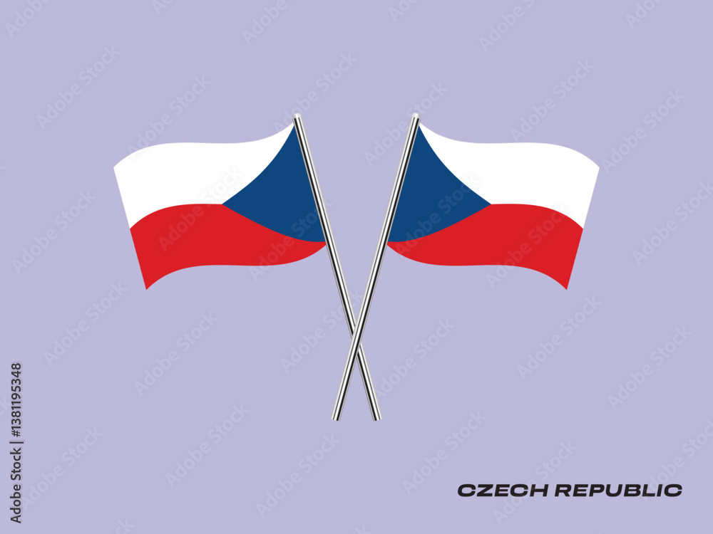 Naklejka premium Flag Of Czech Republic, Czech Republic flag, National flag of Czech Republic. table flag of Czech Republic.