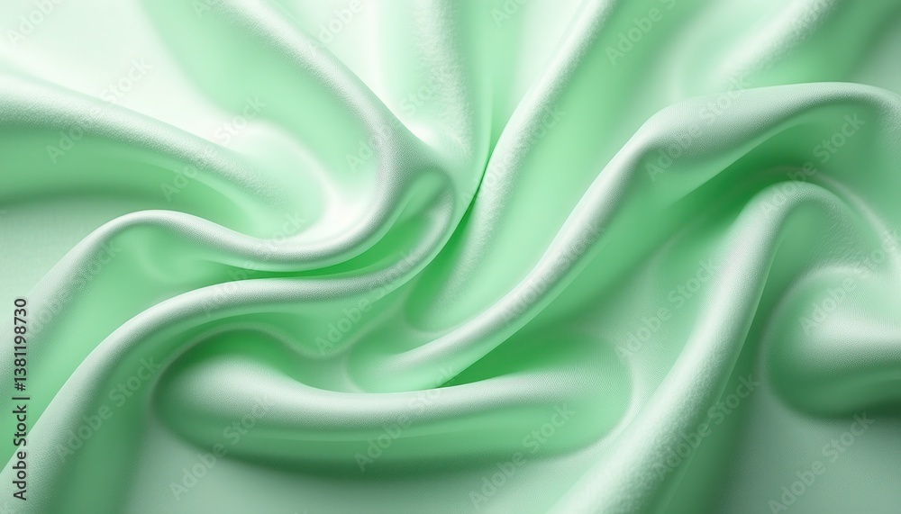 CloseUp Shot of Smooth Green Satin Fabric: HighQuality Texture Display. A close up shot of a soft green fabric. CloseUp Shot of Smooth Green Satin Fabric: HighQuality Texture Display. A close up shot of a soft green fabric.