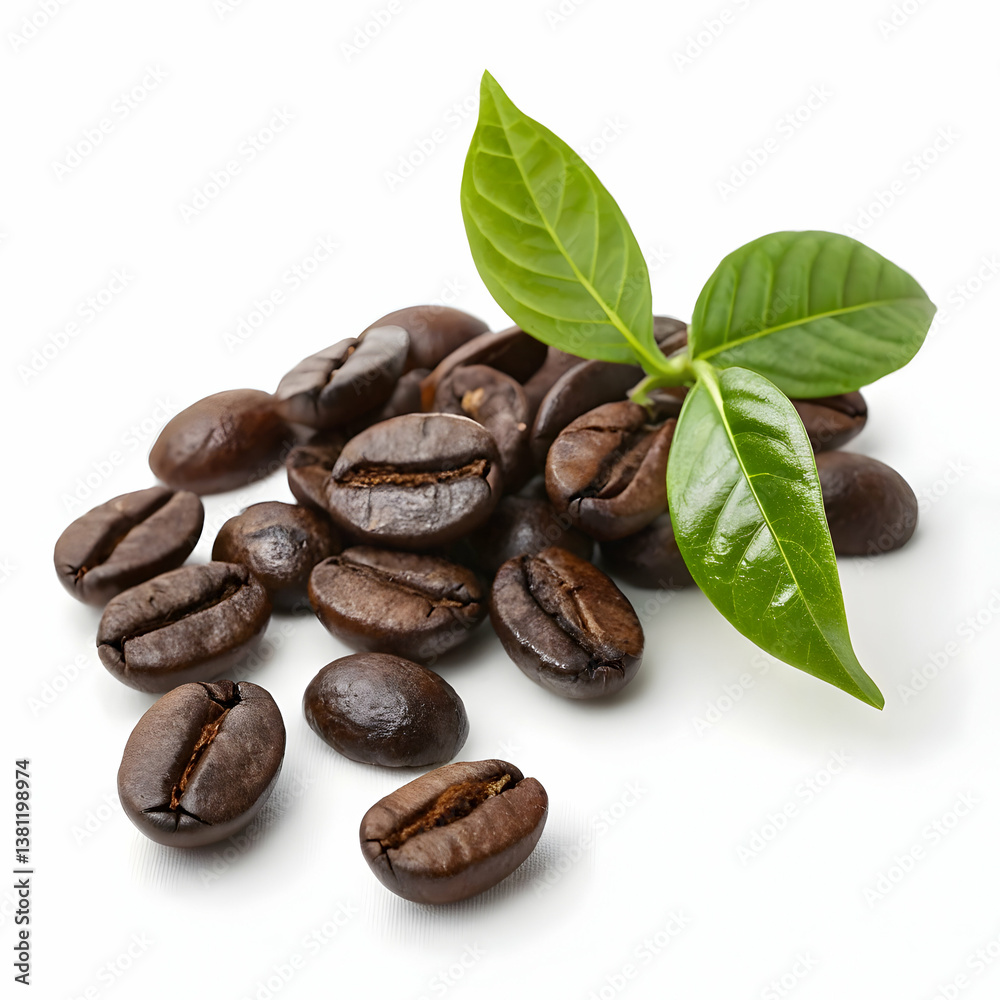 Obraz premium Coffee beans isolated on a white background