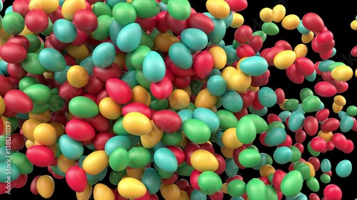 Bright Colored Easter Egg Animated Video Transition diagonal wipe With Alpha Channel