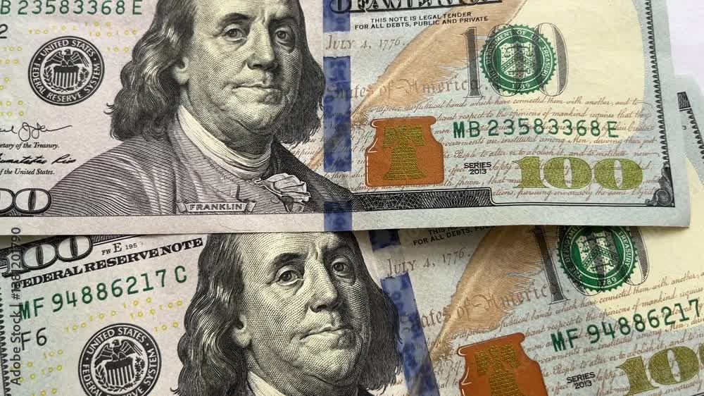 One hundred dollars banknotes.