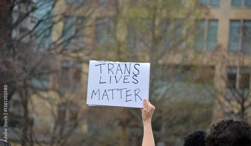 Sign at a Trans Day of Visibility event in New York City.