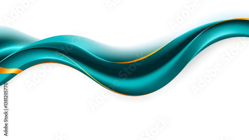 Abstract Blue and gold Wave Design with Colorful Curves and Lines