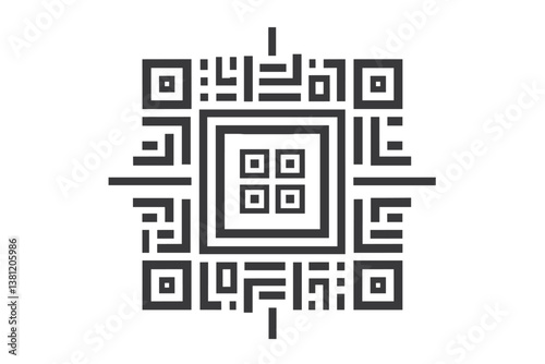 Qr code icon, vector graphics