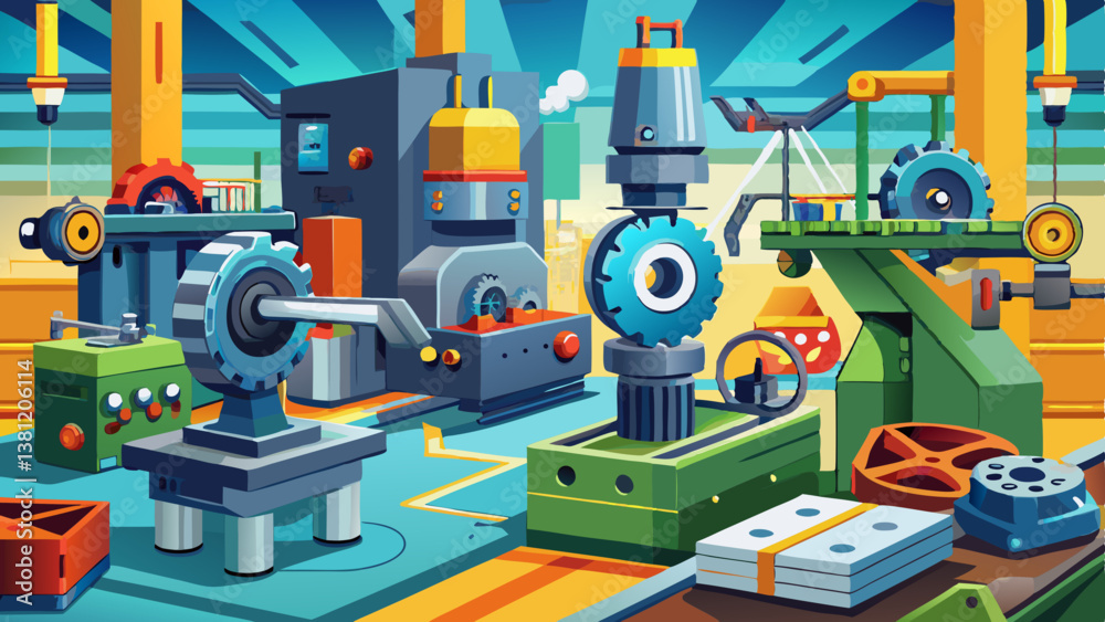 Fototapeta premium Metal machine tools industry CNC