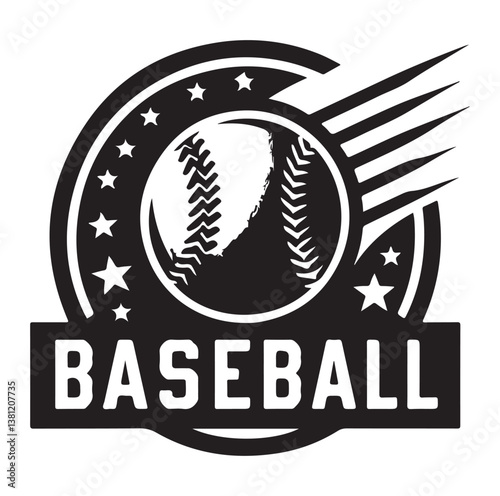 Baseball vector silhouette on white background
