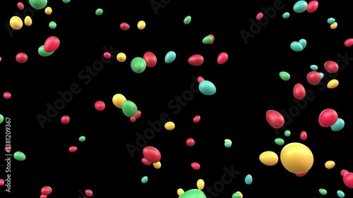Bright Colored Easter Egg Animated Video Transition from side than explode With Alpha Channel 