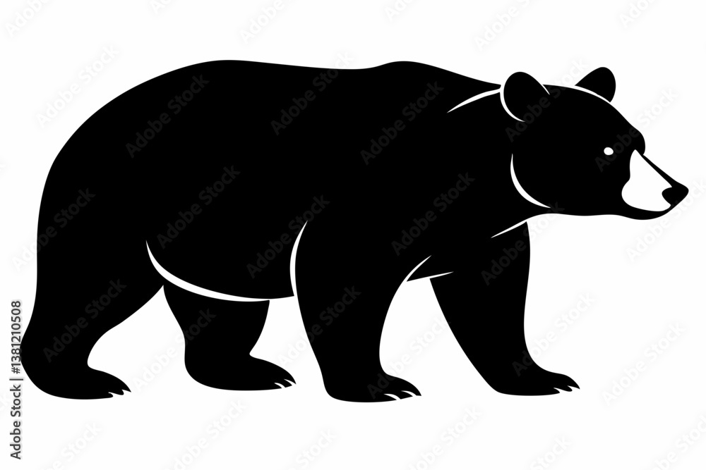 Obraz premium bear black silhouette vector