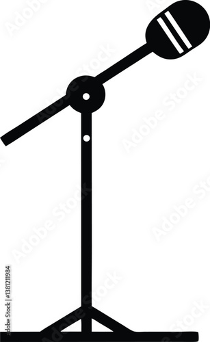 Microphone Stand silhouette vector,Microphone clip art
