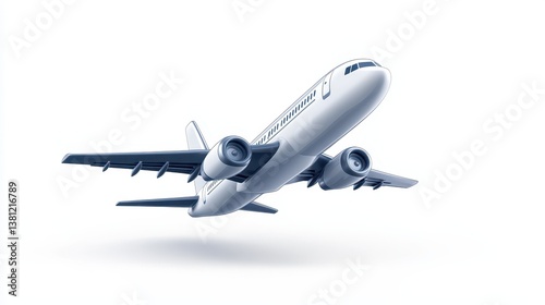 Stunning aerial perspective, a passenger plane soaring through the azure sky majestic