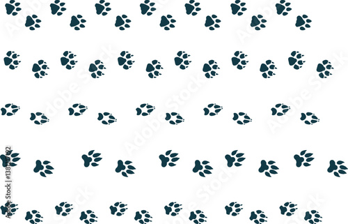 A collection of vector seamless brushes. Bring your designs to life by adding realistic footprints of various animals, from tiny paws to majestic prints.