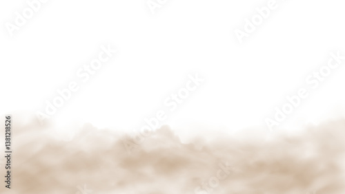 Brown Ground Dust Fog on Transparent Background
